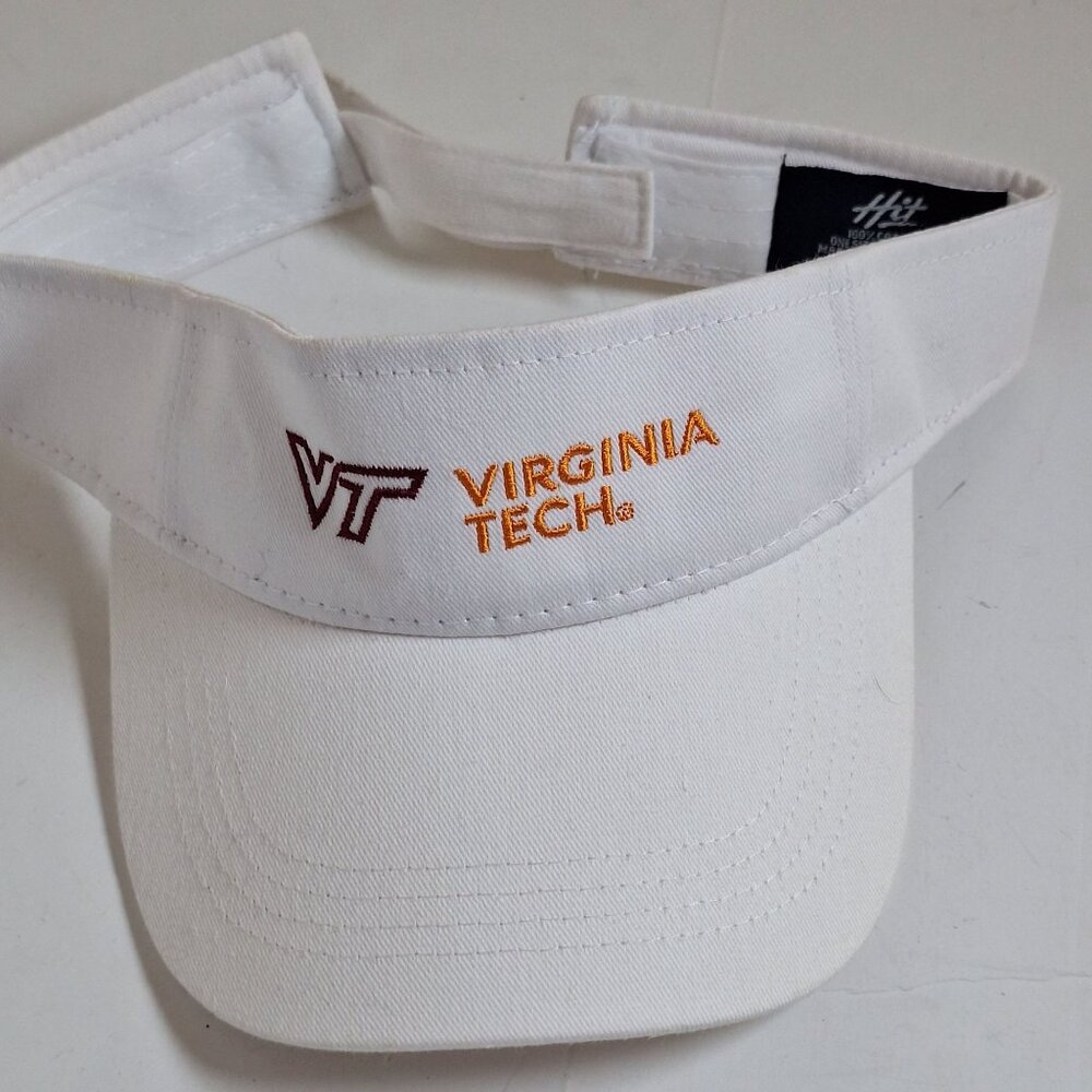 Virginia Tech White Visor 100% Cotton